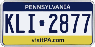 PA license plate KLI2877