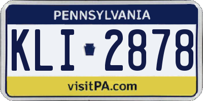 PA license plate KLI2878