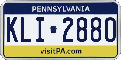 PA license plate KLI2880