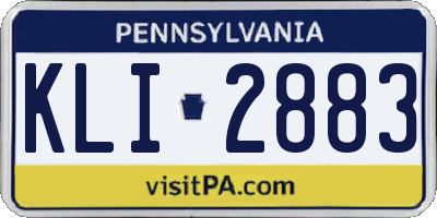 PA license plate KLI2883