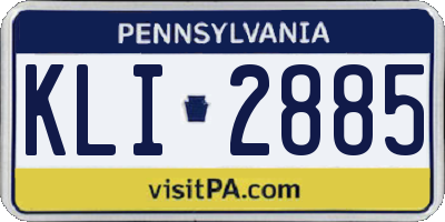 PA license plate KLI2885