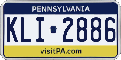 PA license plate KLI2886
