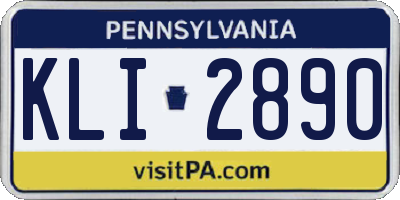 PA license plate KLI2890