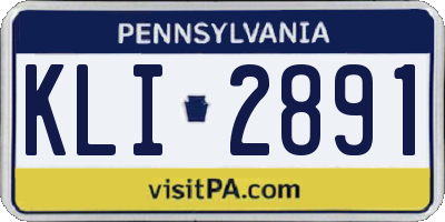 PA license plate KLI2891