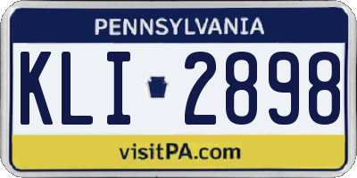 PA license plate KLI2898