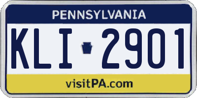 PA license plate KLI2901