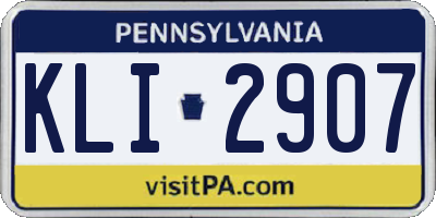 PA license plate KLI2907