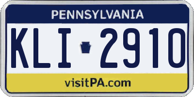 PA license plate KLI2910