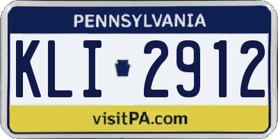 PA license plate KLI2912