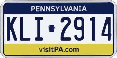 PA license plate KLI2914