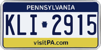 PA license plate KLI2915