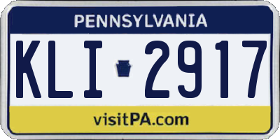 PA license plate KLI2917