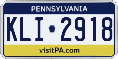 PA license plate KLI2918