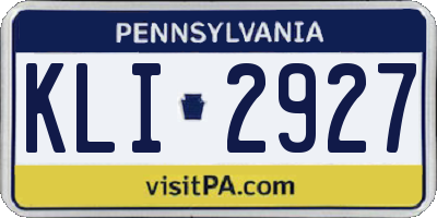 PA license plate KLI2927