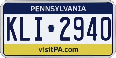 PA license plate KLI2940