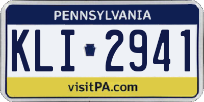PA license plate KLI2941