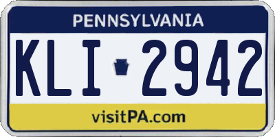 PA license plate KLI2942