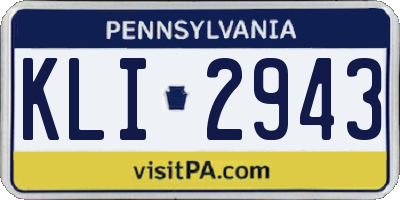 PA license plate KLI2943