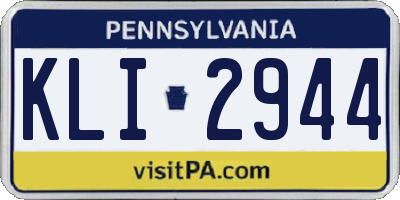 PA license plate KLI2944
