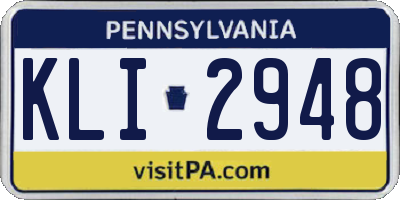 PA license plate KLI2948