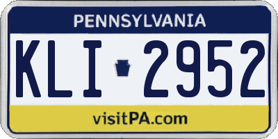 PA license plate KLI2952