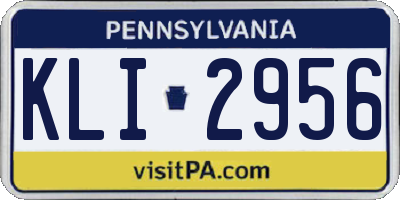 PA license plate KLI2956