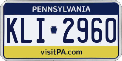 PA license plate KLI2960