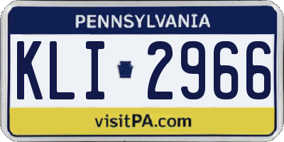 PA license plate KLI2966