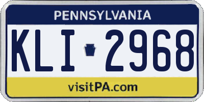 PA license plate KLI2968