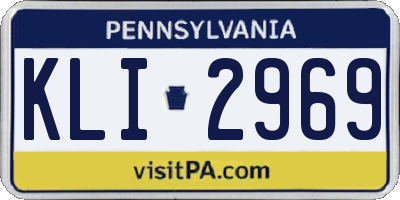 PA license plate KLI2969