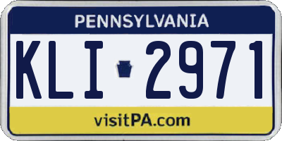 PA license plate KLI2971