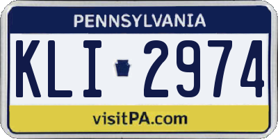 PA license plate KLI2974