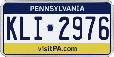 PA license plate KLI2976