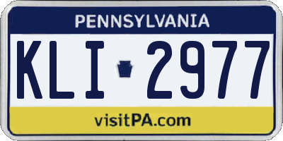 PA license plate KLI2977