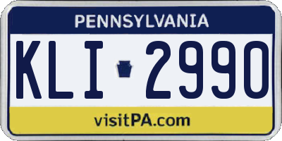 PA license plate KLI2990