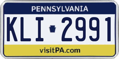 PA license plate KLI2991