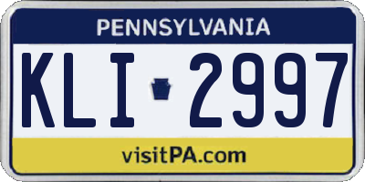 PA license plate KLI2997