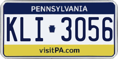 PA license plate KLI3056