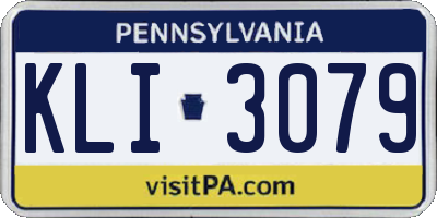 PA license plate KLI3079