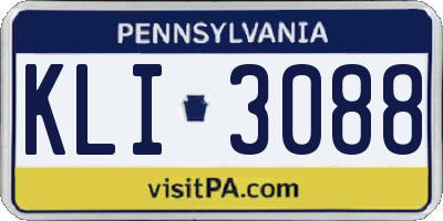 PA license plate KLI3088