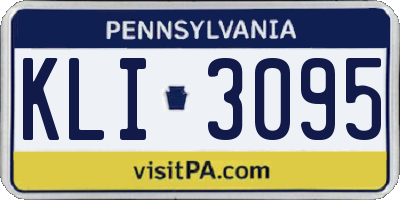 PA license plate KLI3095