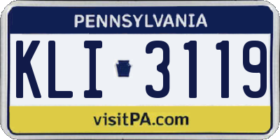 PA license plate KLI3119