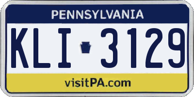 PA license plate KLI3129