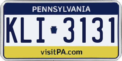 PA license plate KLI3131