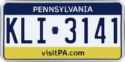 PA license plate KLI3141