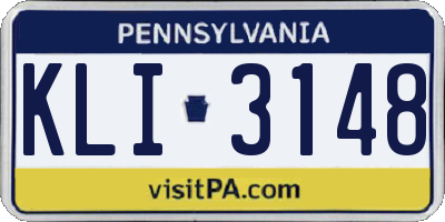 PA license plate KLI3148