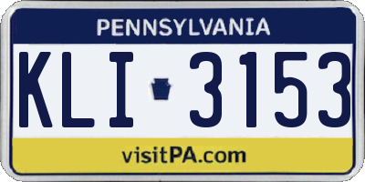 PA license plate KLI3153