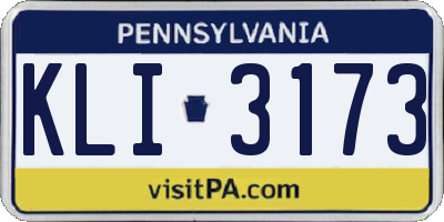 PA license plate KLI3173
