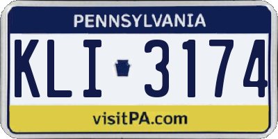 PA license plate KLI3174