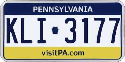PA license plate KLI3177
